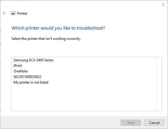 Fehler Drucken unter Windows 10