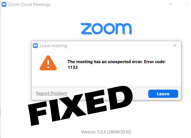 Zoom-Fehlercode 1132,