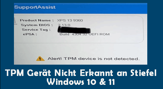 TPM Gerät Nicht Erkannt an Stiefel Windows 10 & 11