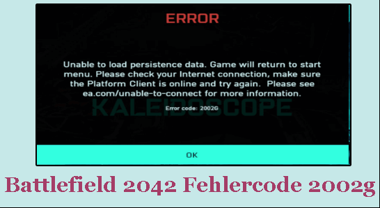 Battlefield 2042 Fehlercode 2002g