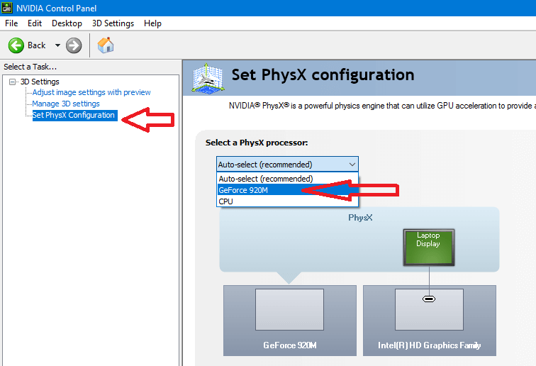Set PhysX configuration