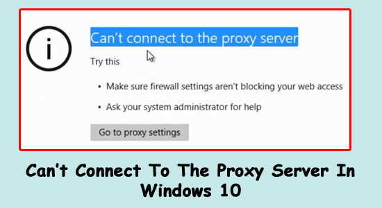 Kann keine Verbindung zum Proxy-Server herstellen