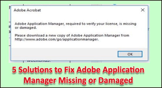 Adobe Application Manager fehlt oder ist beschädigt