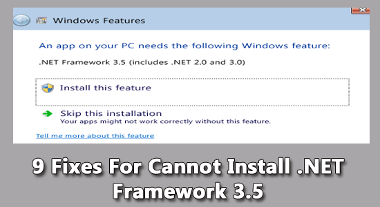 .NET Framework 3.5 Installationsfehler
