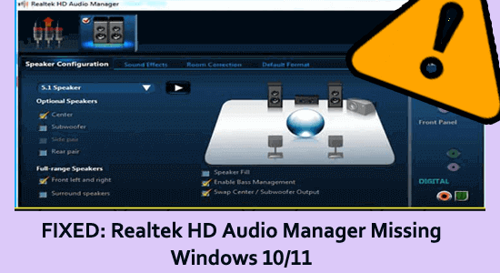 Realtek HD Audio Manager Fehlendes