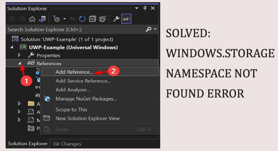 Windows.Storage-Namespace nicht gefunden