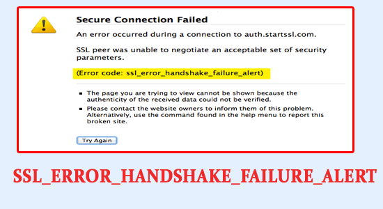 Fehlercode: SSL_ERROR_HANDSHAKE_FAILURE_ALERT,
